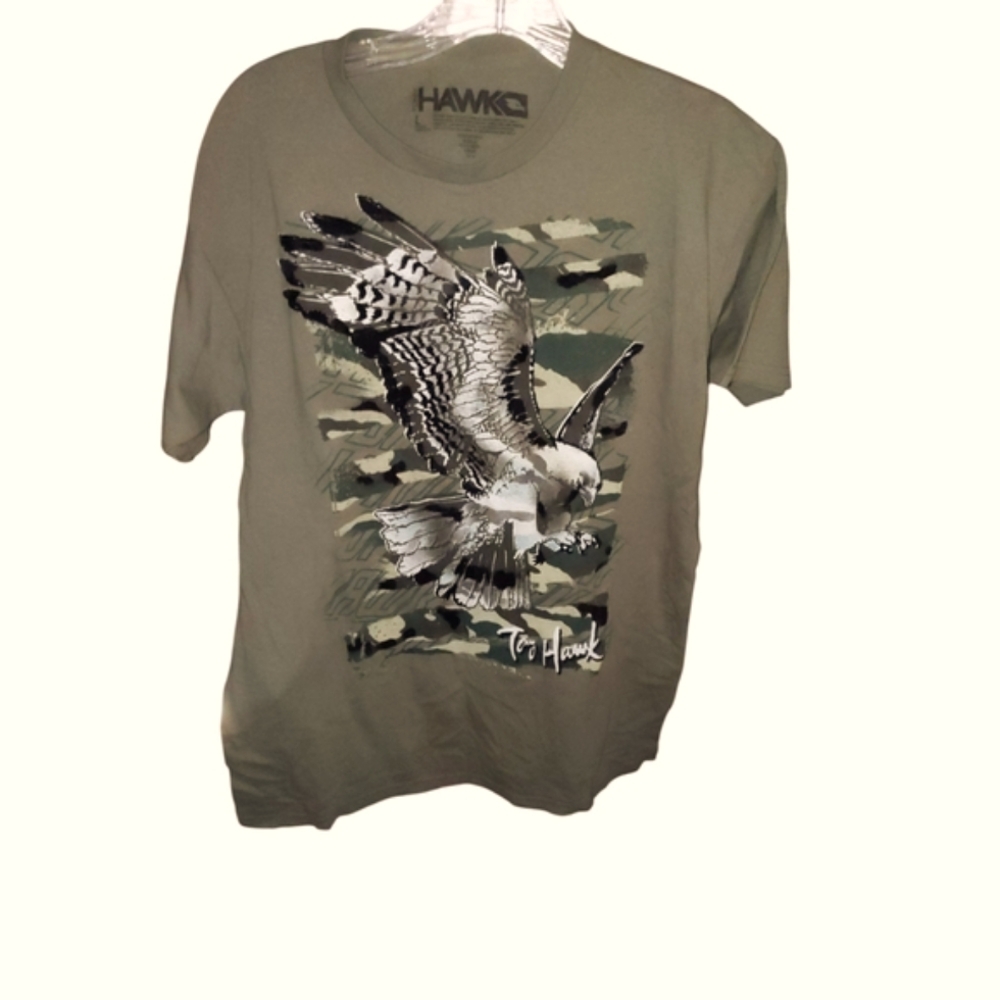 Tony Hawk Green Short Sleeve Tee with Eagle Graphic Size Large